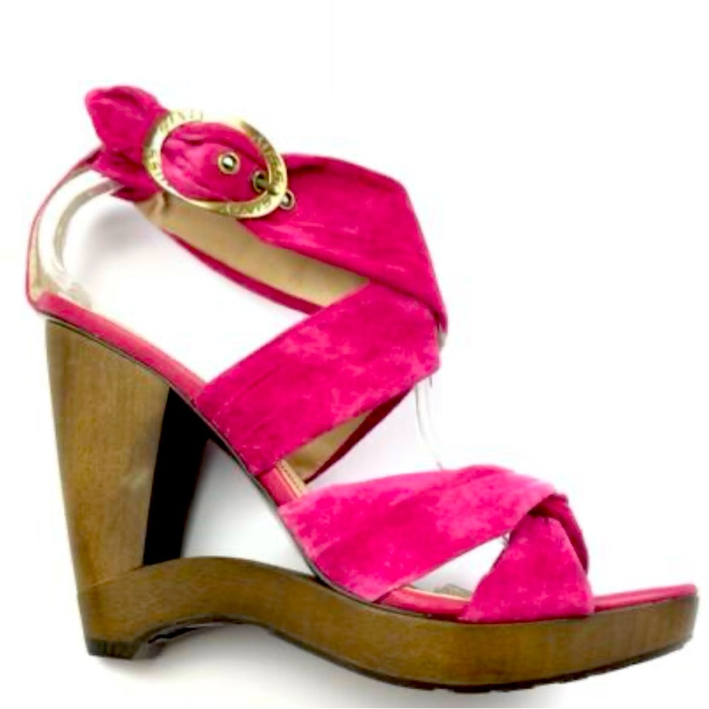 Miss Sixty Yolanda Hot Pink Wedge Sandals